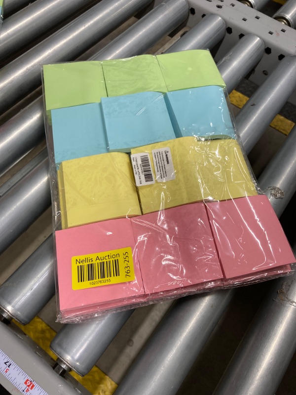 Photo 2 of 12 Packs Colored Sticky Notes, 3"x3" Self-Stick Pads with 960 Sheets in Total, 80 Sheets/Pack, Perfect for Office, Home, School, Meetings - 4 Colour (Yellow, Pink, Green, Blue) 12 Pack Sticky Note  3PCS