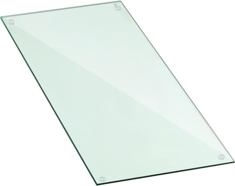 Photo 1 of 24" x 48" Rectangle Clear Tempered Glass Table Top 1/2" Thick Eased Corners Clear Tempered Top Patio Table Replacement with 10 Anti Slip Pads for Kitchen Coffee Dining Table
