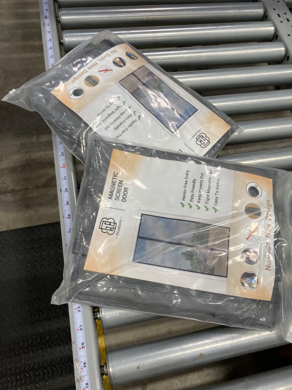 Photo 1 of Fiberglass Magnetic Screen Door Mesh - Heavy Duty Magic Door Screen Closure with Magnets for Sliding, Patio, French, Front and Back Door, Kid and Pet Friendly, Easy Install Screen Size 34"x83"