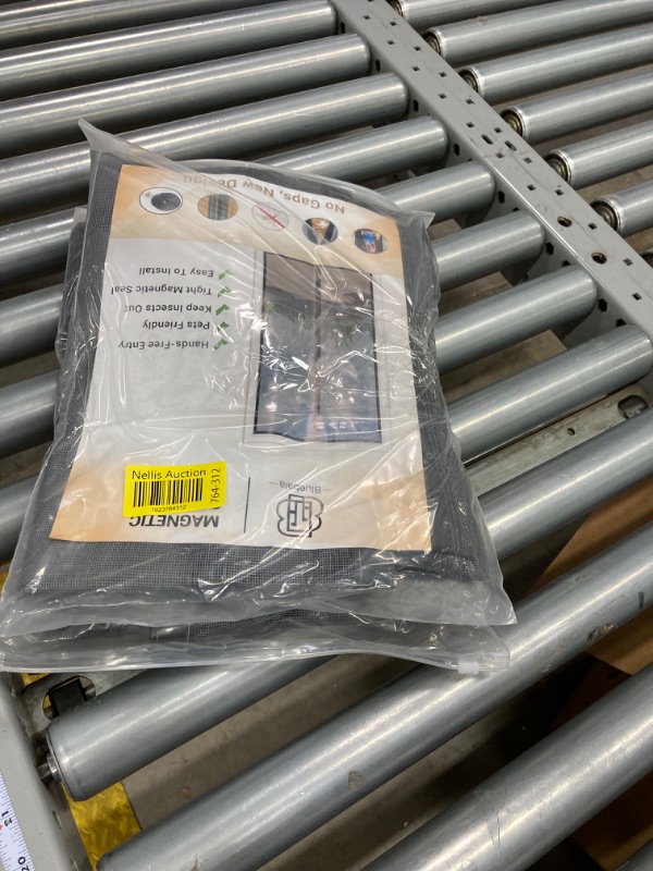 Photo 1 of Fiberglass Magnetic Screen Door Mesh - Heavy Duty Magic Door Screen Closure with Magnets for Sliding, Patio, French, Front and Back Door, Kid and Pet Friendly, Easy Install Screen Size 34"x83"