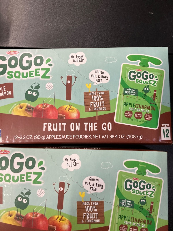 Photo 4 of 2 Piece Bundle Set.GoGo squeeZ Fruit on the Go, Apple Cinnamon, 3.2 oz (Pack of 12), Unsweetened Fruit Snacks for Kids, Gluten Free, Nut Free and Dairy Free, Recloseable Cap, BPA Free Pouches