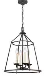 Photo 1 of allen + roth Ullie 4-Light Matte Black Farmhouse Dry rated Chandelier
Item #5055239 |

Model #ELW70062C