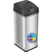 Photo 1 of iTouchless New Model 13 Gallon Sensor Trash Can with Advance AbsorbX Odor Filter & Pet-Proof Lid Lock, Stainless Steel Kitchen Garbage Bin for Home, Office, Business, Battery & AC Adapter Not Included