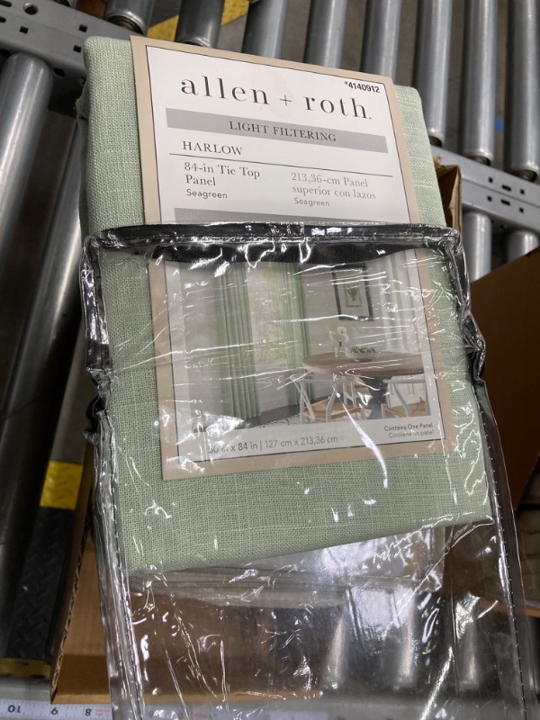 Photo 2 of allen + roth 84-in Sea Green Light Filtering Tie Top Single Curtain Panel
Item #4140912 |

