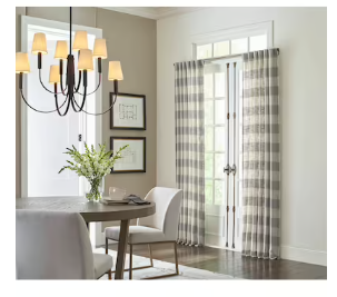 Photo 1 of allen + roth 84-in Grey Light Filtering Back Tab Single Curtain Panel
Item #3728123 |

Model #3728123

