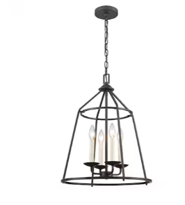 Photo 1 of allen + roth Ullie 4-Light Matte Black Farmhouse Dry rated Chandelier
Item #5055239 |

Model #ELW70062C