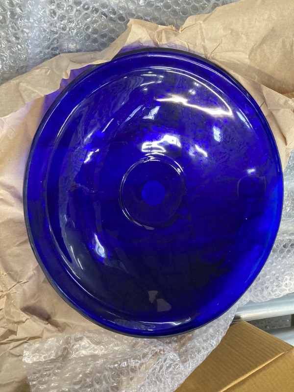 Photo 2 of Achla Designs Crackle Glass Bowl, 14-in, Cobalt Blue