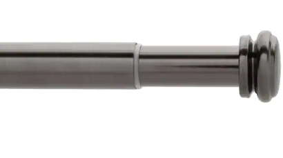 Photo 1 of 36 in. - 72 in. Mix and Match Telescoping 1 in. Single Curtain Rod in Gunmetal 5 pack