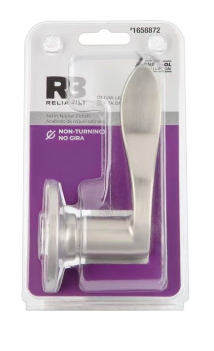 Photo 2 of RELIABILT Olivia Satin Nickel Left-Handed Interior/Exterior Dummy Door Handle *6 Pack*