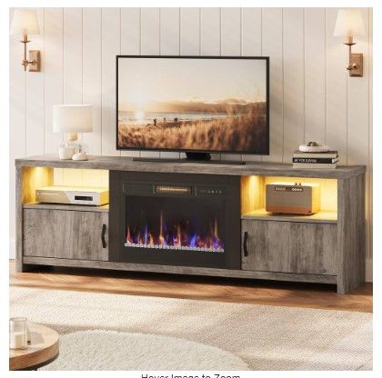 Photo 1 of 
Bestier
70 in. Wash Grey LED TV Stand Fits TV's Up to 75 in. Entertainment Center with Fireplace and Cabinets