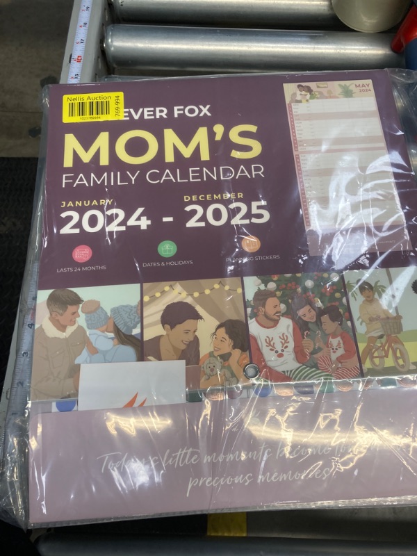 Photo 2 of Clever Fox Mom's Family Calendar For 2024-2025 – Large 24-Month Wall Calendar for 2024-25 – Monthly Planning Calendar with Hook for Chores, To-dos & Appointments – Gifts for Mom – 13x27” (Violet Violet Blossom