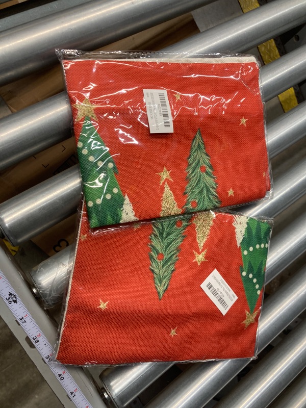 Photo 1 of *** Bundle *** AACORS Christmas Pillow Cover 12X20 Inch Colorful Christmas Tree Stars Decoration Holiday Farmhouse Winter Pillow Case for Sofa Couch Decor?Red?( 2 pack )