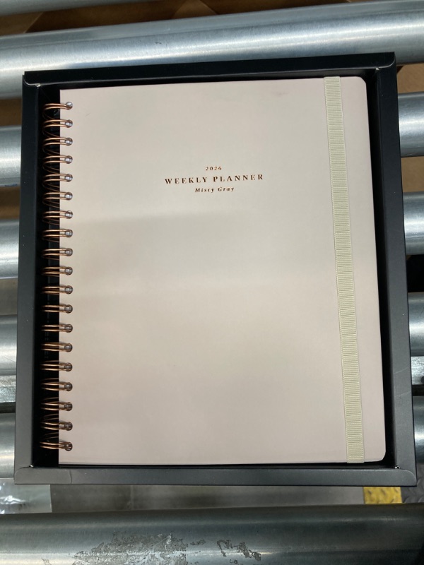 Photo 3 of Kokonote Misty Gray Planner 2023-2024 Weekly Planner | 8.3" x 9.8" | August 2023 - December 2024 | Daily Weekly And Monthly Planner 2024 | Hardcover Mid Year Diary 2023-2024 With Stickers & Tabs