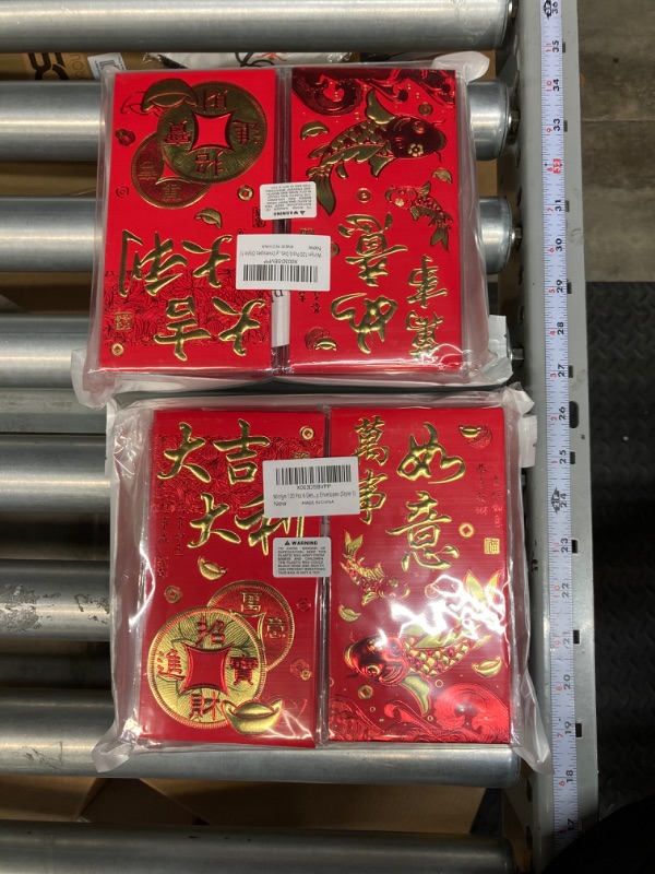 Photo 3 of 2 of Winlyn 120 Pcs 6 Designs Asian Red Envelopes Chinese Hong Bao Lucky Money Envelopes Red Packets Red Pockets Lai See Packet Cash Envelopes for Chinese Lunar New Year Wedding Birthday Dragon Year 2024 Style-1