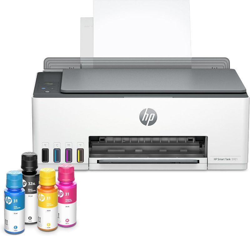 Photo 1 of HP Smart Tank 5101 Wireless All-in-One Ink Tank Printer with 2 years of ink included, Print, scan, copy, Best for home, Refillable ink tank (1F3Y0A)
