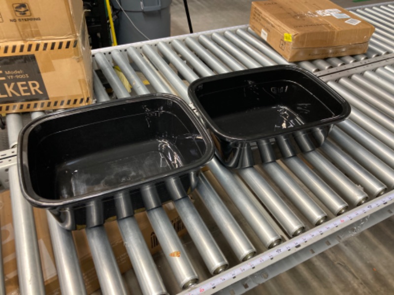 Photo 2 of 2 Pack 18 Quart Plastic Washing Basin Tub, Black Rectangle Dish Pan