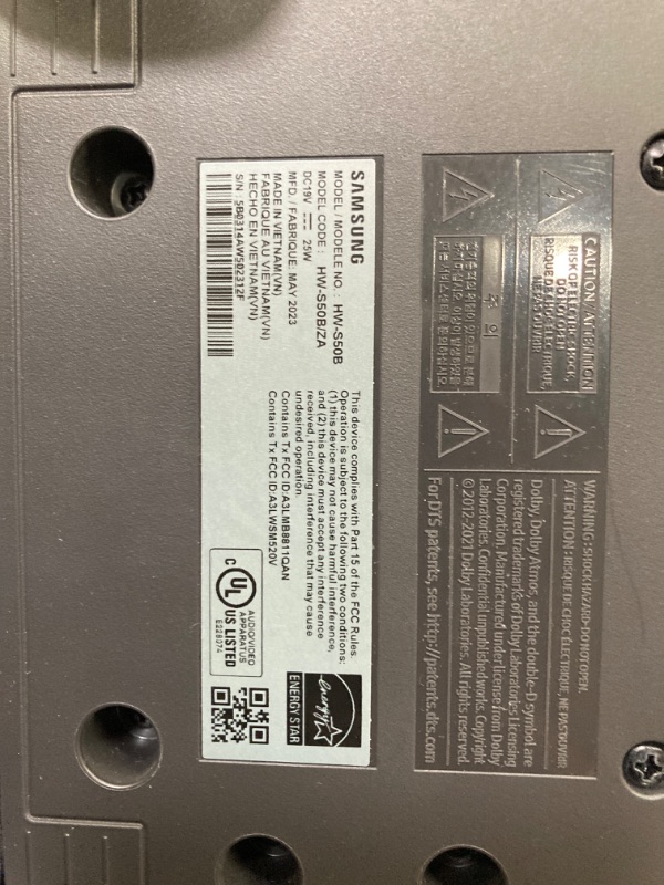 Photo 2 of SAMSUNG HW-S50B/ZA 3.0ch All-in-One Soundbar w/Dolby 5.1, DTS Virtual:X, Q Symphony, Built in Center Speaker, Adaptive Sound Lite, Bluetooth Multi Connection, 2022 Black HW-S50B Soundbar