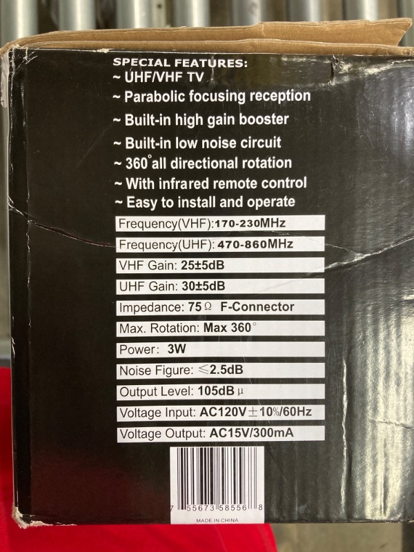 Photo 1 of PIBIDI Digital HD TV Antenna, Amplified Attic/Outdoor Antenna, 360 Degree Rotation Wireless Remote, 4K 1080P VHF UHF, Mounting Pole Included, 200 Miles Range