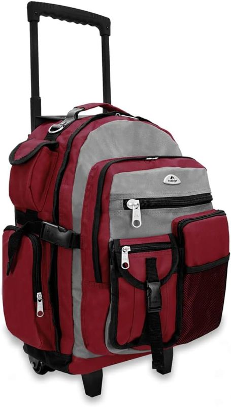 Photo 1 of Everest 5045 Deluxe Wheeled Backpack, Burgundy, One Size