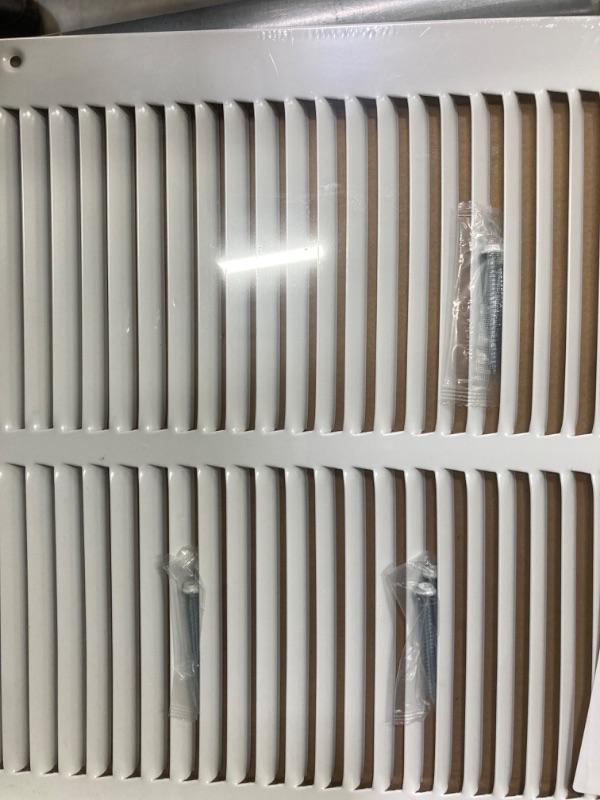 Photo 4 of 12"w X 30"h Steel Return Air Grilles - Sidewall and Ceiling - HVAC Duct Cover - White [Outer Dimensions: 13.75"w X 31.75"h] 12 X 30 White