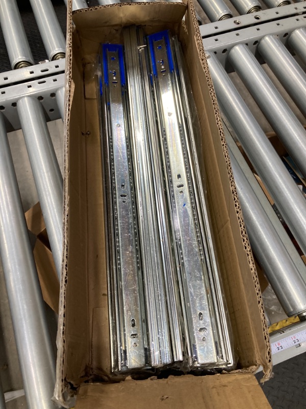 Photo 1 of 10 Pairs of 22 Inch Hardware 3-Section Soft Close Full Extension Ball Bearing Side Mount Drawer Slides,100 LB Capacity Drawer Slide 22 Inch-10 pairs
