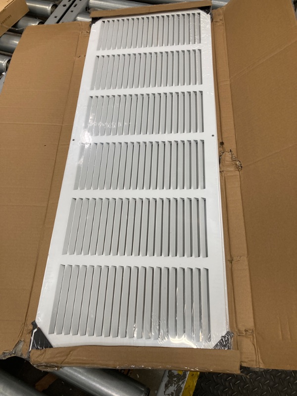 Photo 1 of 2 Pack of Handua 30"W x 10"H [Duct Opening Size] Steel Return Air Grille | Vent Cover Grill for Sidewall and Ceiling, White | Outer Dimensions: 31.75"W X 11.75"H for 30x10 Duct Opening 2 30"W x 10"H [Duct Opening]