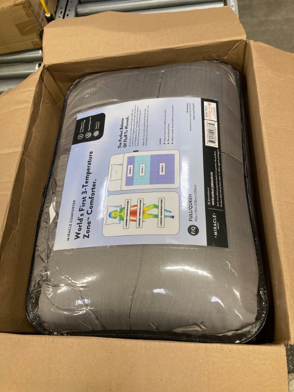 Photo 2 of Miracle Made® Temperature Regulating Breathable Comforter - Stone,King/Cali King- 3-Temperature-Zone Pet Hair Resistant Silver Infused Hypoallergenic Bed Cover - Compatible w Duvet Cover Stone King/Cali King