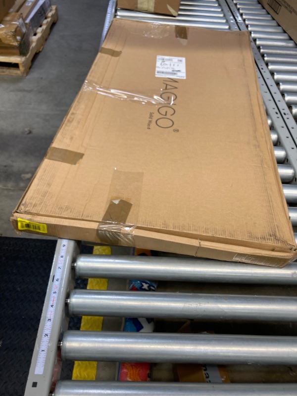 Photo 1 of MAGIGO 40 x 20 Inches Extra Large Extra Long Rectangle Black Walnut Wood Ottoman Tray, Serve Tea, Coffee Classic Wooden Decorative Walnut Serving Tray 40x20 Inch