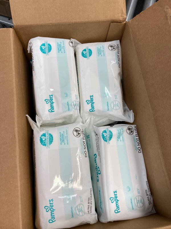 Photo 2 of Pampers Sensitive Baby Wipes, Water Based, Hypoallergenic and Unscented, 8 Flip-Top Packs, 4 Refill Packs (1008 Wipes Total) (Packaging May Vary) 84 Count (Pack of 12) 1008