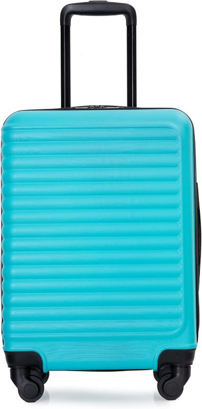 Photo 1 of 20" Carry On Luggage With 360 Degree Spinner Wheels Lightweight Suitcase With Adjustable Pull Rod For Men Women Turquoise As shown One size