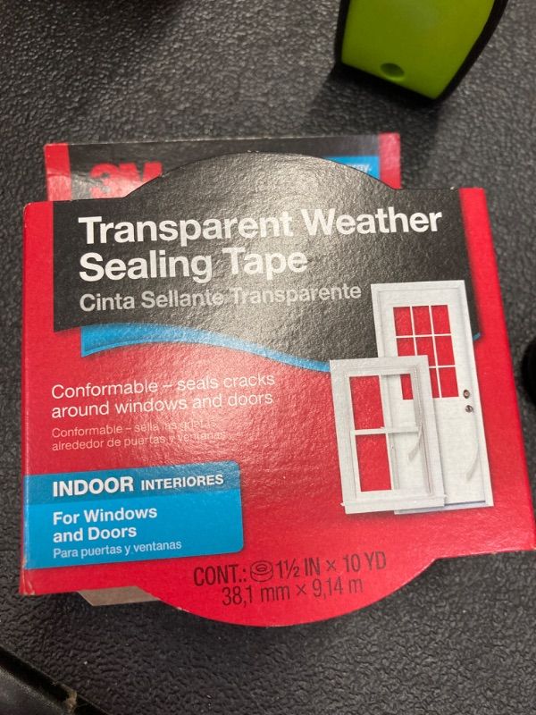 Photo 2 of 3M Interior Transparent Weather Sealing Tape for Windows and Doors, Moisture Resistant Tape, 1.5 in. x 10 yd. Roll