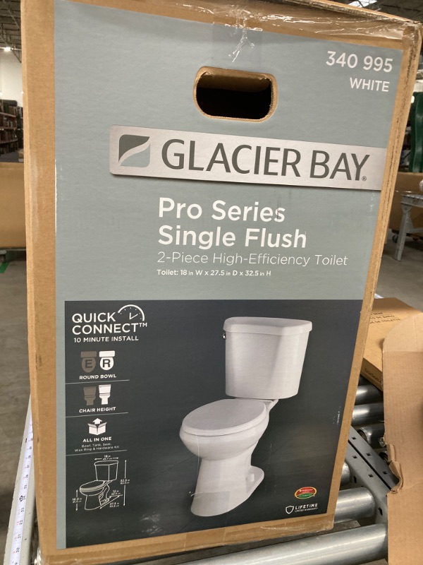 Photo 1 of  Highline Comfort Height Two-piece Elongated 1.28 Gpf Toilet with Class Five Flushing Technology And Left-hand Trip Lever, Seat Not Included, White
