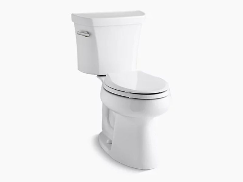 Photo 1 of  Highline Comfort Height Two-piece Elongated 1.28 Gpf Toilet with Class Five Flushing Technology And Left-hand Trip Lever, Seat Not Included, White