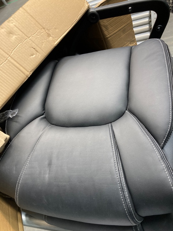 Photo 1 of OUTFINE Office Chair Executive Office Chair Desk Chair Computer Chair with Ergonomic Support Tilting Function Upholstered in Leather Black Medium