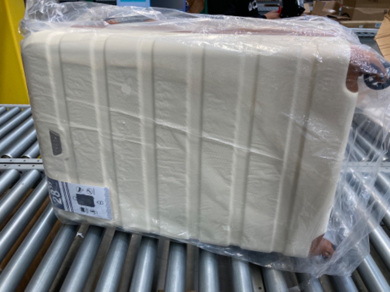 Photo 2 of Coolife Luggage 3 Piece Set Suitcase Spinner Hardshell Lightweight TSA Lock 4 Piece Set apricot white