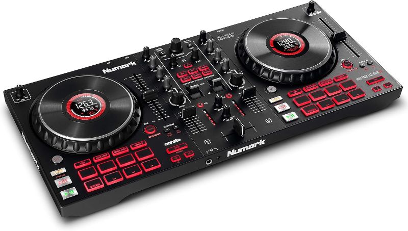 Photo 1 of Numark Mixtrack Platinum FX - DJ Controller For Serato DJ with 4 Deck Control, DJ Mixer, Built-in Audio Interface, Jog Wheel Displays and FX Paddles