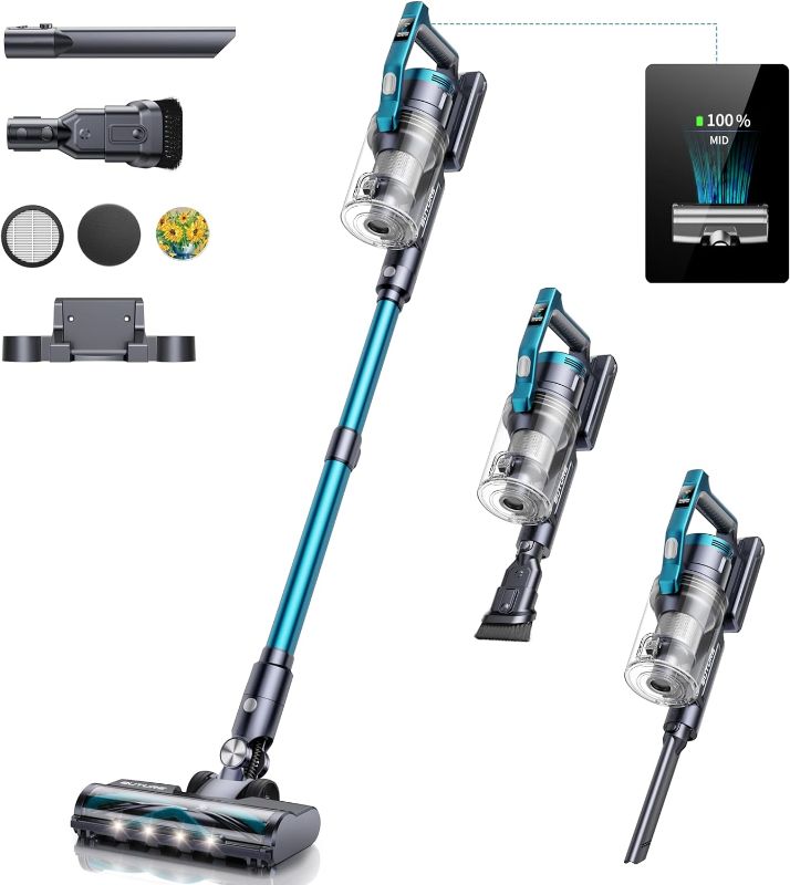 Photo 1 of *Not as photo *BuTure Cordless Vacuum Cleaner, 38Kpa Powerful Suction Stick Vacuum with Colorful Animated Screen, Max 55min Runtime, Multi-Cone Filtration, Handheld Vacuum for Hardwood Floor Carpet Pet Hair