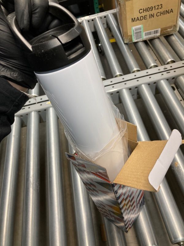Photo 1 of 1 Pack Sublimation Tumbler 20oz Triple-Insulated Stainless Steel Sports Water Bottle with Straw Lid Blank Sublimation Cup with DIY Stickers, Shrink Wrap, Rubber Base, Heat Tape for Heat Transfer