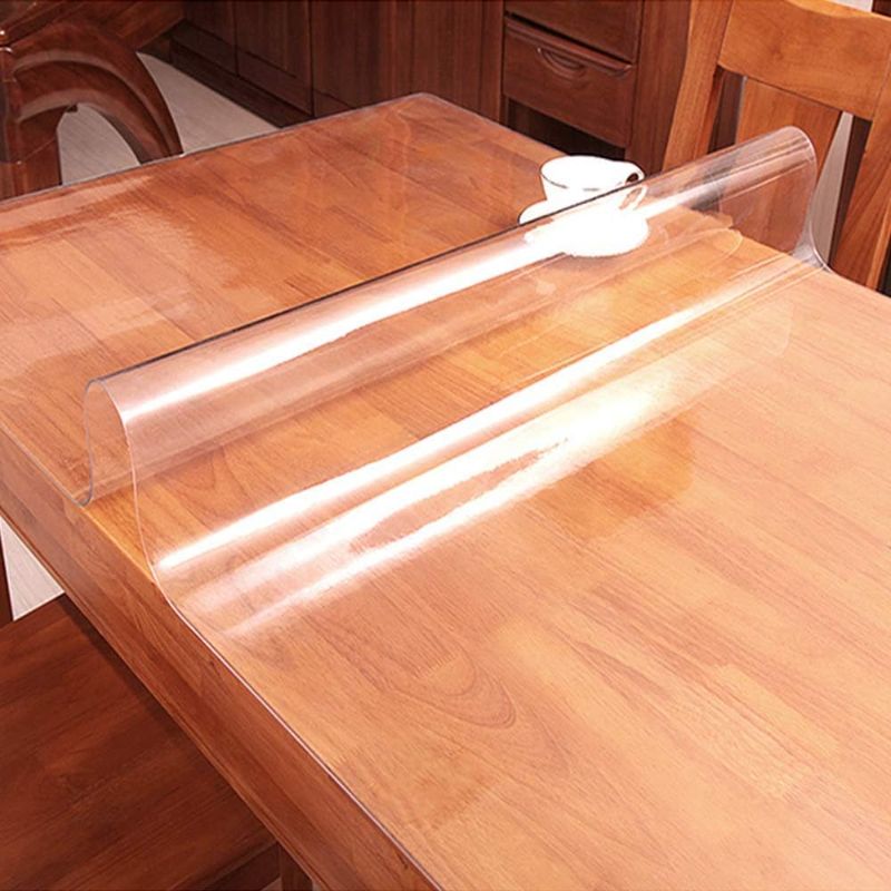 Photo 1 of Plastic Clear Table Protector Glass PVC Tablecloth Vinyl Table Liner Easy Clean Waterproof Desk Pad for Dining Coffee Table Student Desk Writing Desk Rectangular 30x48 inch Heat Resistant Non-Slip
