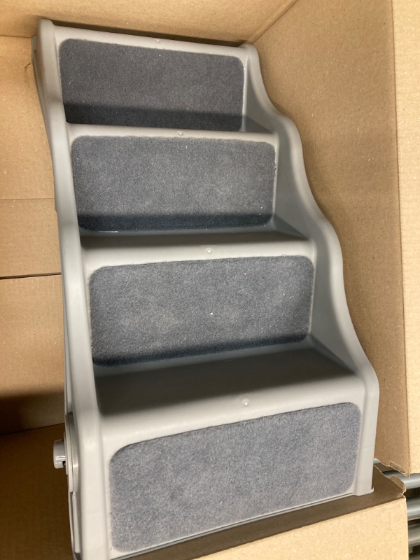 Photo 4 of Amazon Basics Foldable Steps for Dogs and Cats, Grey, 14.6"X24.82"X19.5"
