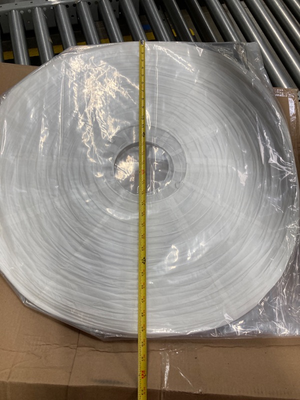 Photo 1 of 2 Pack 30 Inch Jumbo White Paper Lantern Lamp Round Chinese Japanese Hanging Ball Lantern for Bridal Shower Decoration Anniversary Birthday Classroom Ceiling Wedding Party Supplies, Easy to Assemble