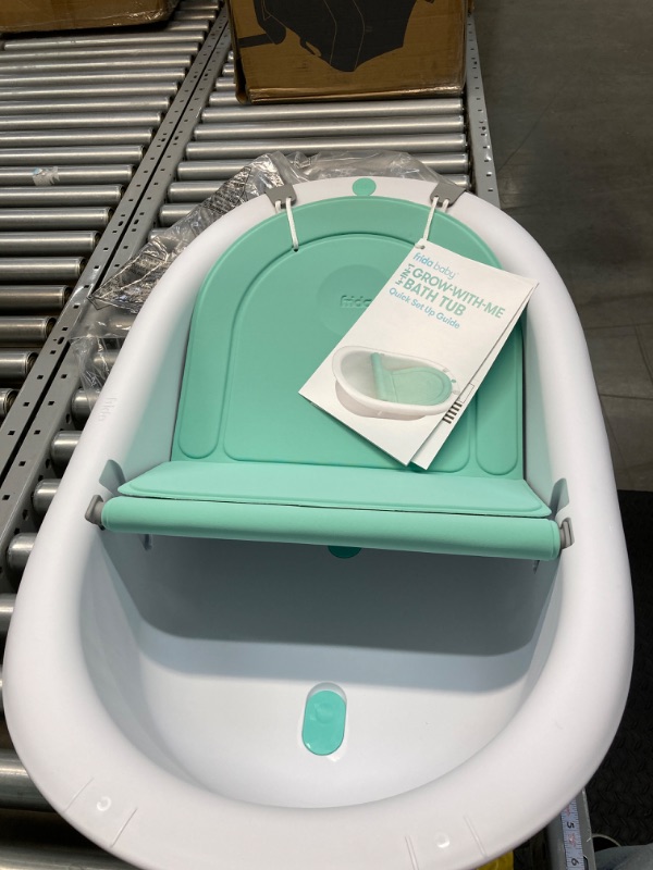 Photo 2 of Frida Baby 4 in 1 Grow with Me Baby Bath Tub for Newborn to Toddler White/Green