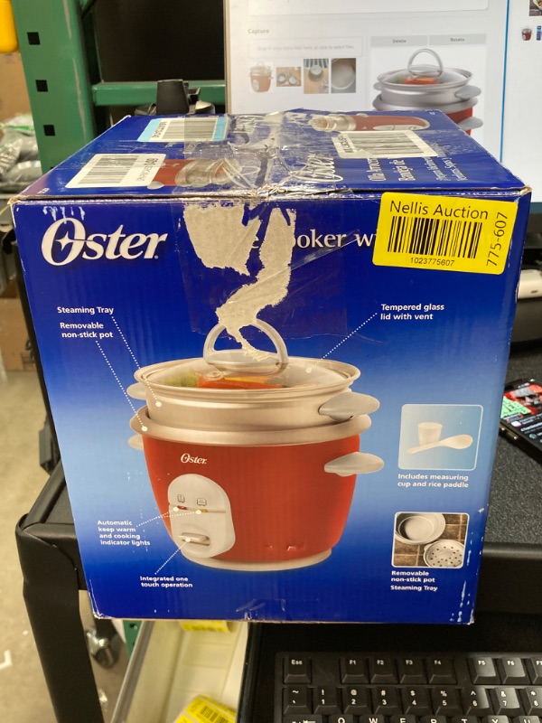 Photo 5 of **PARTS ONLY** Oster 6-Cup Rice Cooker with Steamer, Red