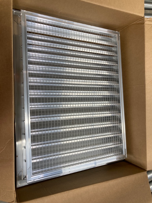 Photo 2 of 24" x 24" Anodized HVAC Fixed Louvre Exterior Grille Air Vent Aluminum Grille for Walls and Crawl Space Bird Mesh