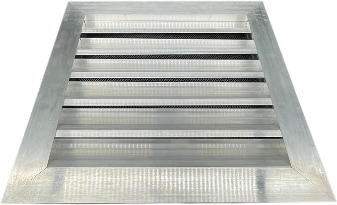 Photo 1 of 24" x 24" Anodized HVAC Fixed Louvre Exterior Grille Air Vent Aluminum Grille for Walls and Crawl Space Bird Mesh