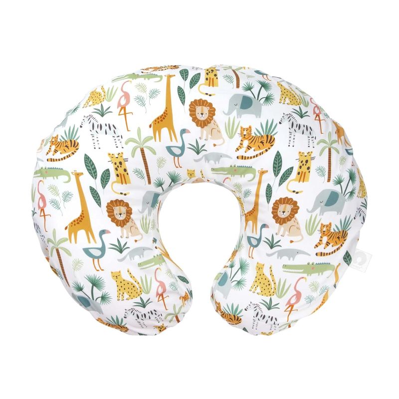 Photo 1 of Boppy Nursing Pillow Original Support, Colorful Wildlife, Ergonomic Nursing Essentials for Bottle and Breastfeeding, Firm Fiber Fill, with Removable Nursing Pillow Cover, Machine Washable