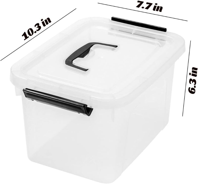 Photo 1 of 6 Quart Clear Storage Latch Box/Bins, 8-Pack Plastic Container WITH NO LID 