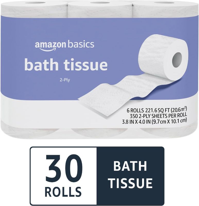 Photo 1 of Amazon Basics 2-Ply Toilet Paper 6 rolls