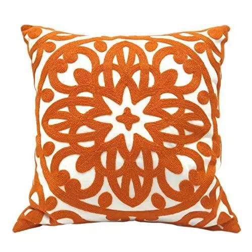 Photo 1 of Alysheer Embroidered Decorative Throw Pillow Cover 18x18 inch, Classic Boho