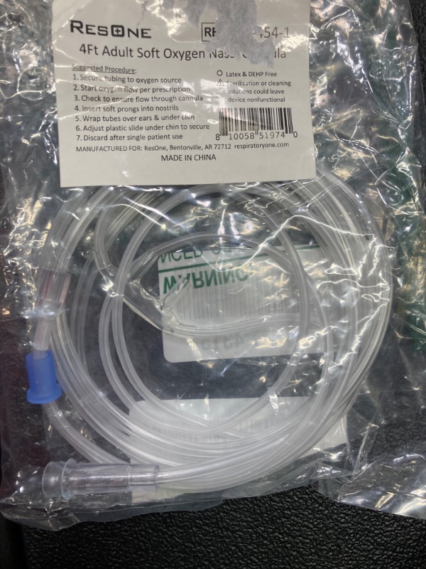 Photo 2 of Soft Nasal Cannula 1-Pack - Oxygen Cannula, Curved Prongs, 4Ft Crush-Resistant Tubing - Nasal Tubes, Oxygen Concentrator Supplies - Soft Curved Nose Piece, Standard Size, Standard Flow 6 LPM